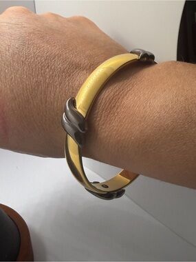 Monet Gold-Tone Smooth Hinged Bangle Bracelet